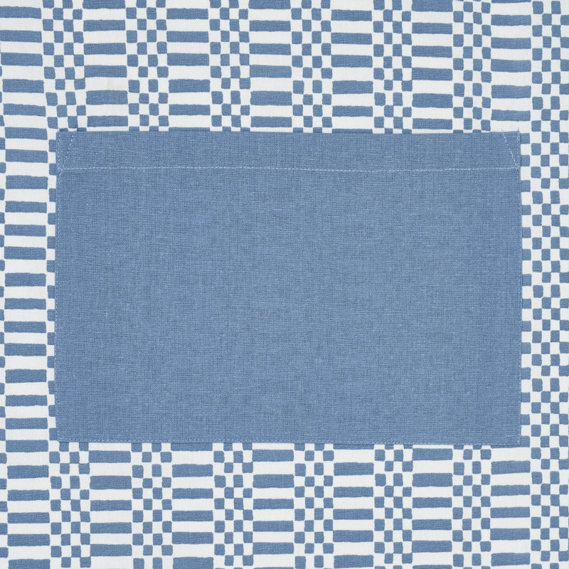 Cotton Chef Apron, White/Blue
