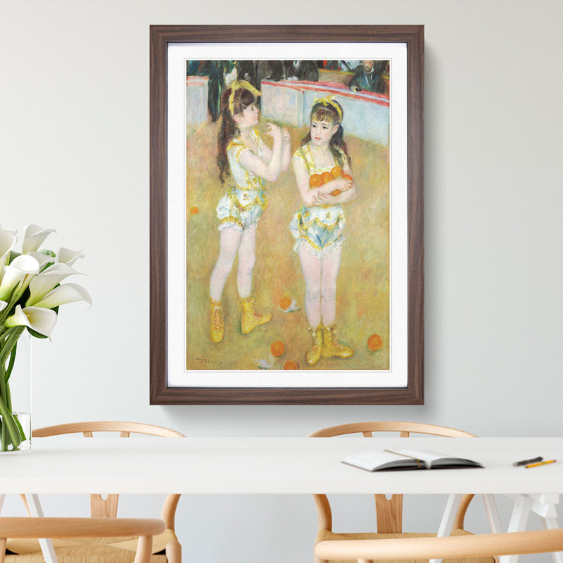 Acrobats at the Cirque Fernando by Pierre-Auguste Renoir - Picture Frame Painting, Walnut Framed, 65cm H x 48cm W x 2cm D