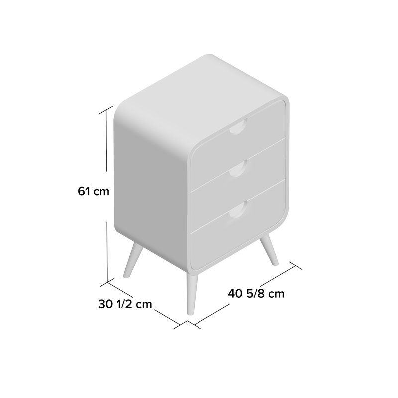 Delainy 3 Drawer Nightstand