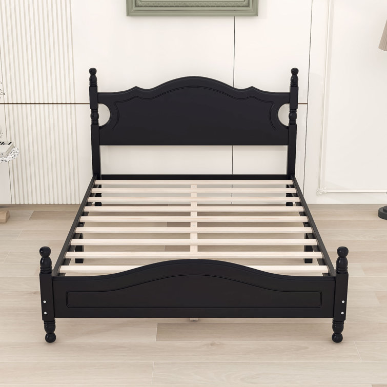Ilianna Wood Platform Bed with Headboard,Slats and Footboard