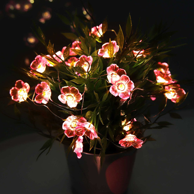 Flower String Lights,Pink Cherry Blossom String Lights