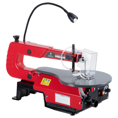 16-Inch Adjustable Speed Scroll Saw – Precision Electric Cutting Tool – 0–45° Tilting Work Table, LED Work Light – Smooth, Vibration-Free – 500–1600 SPM – U.S. Regulations, 1A Power, With Light