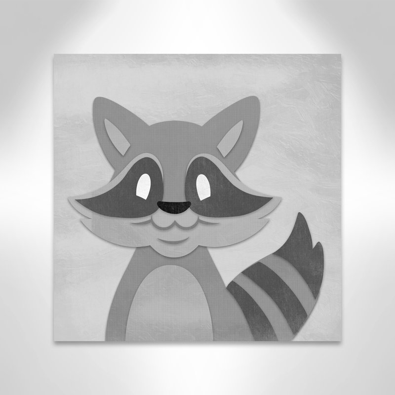 Impression sur papier Cheery Racoon, H 24 po x l 24 po x P 1,5 po, Canevas