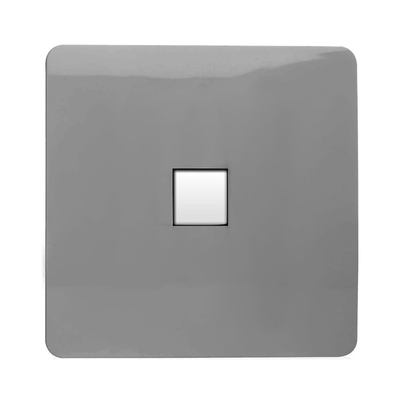 Trendi Switch 1 Gang RJ45 Cat 6 Modern Designer PC Ethernet Socket, Light Grey