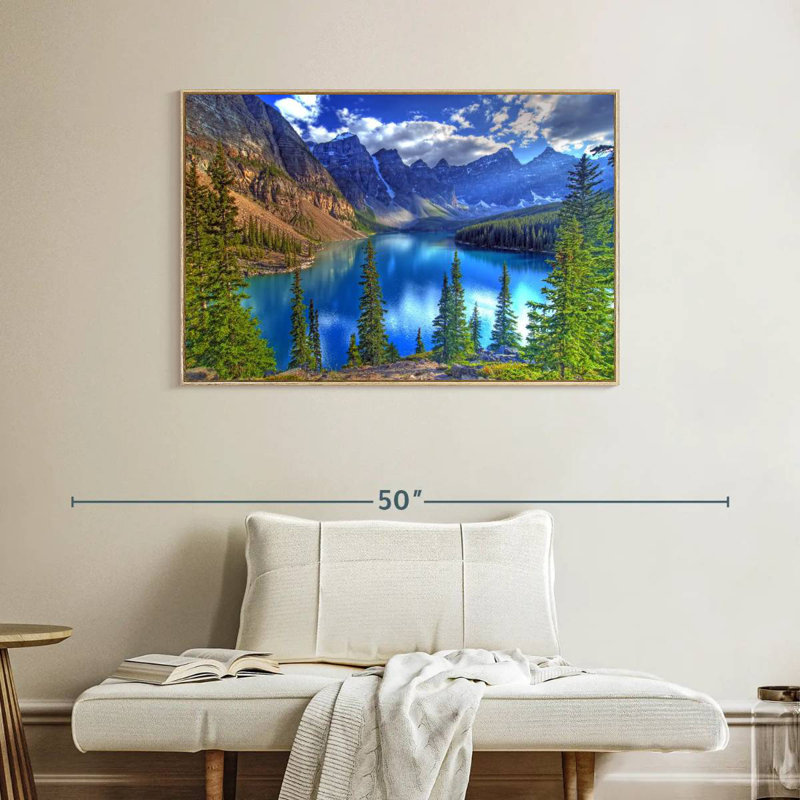 Lac Banff, Cadre flottant en bois naturel, 40 po x 27 po