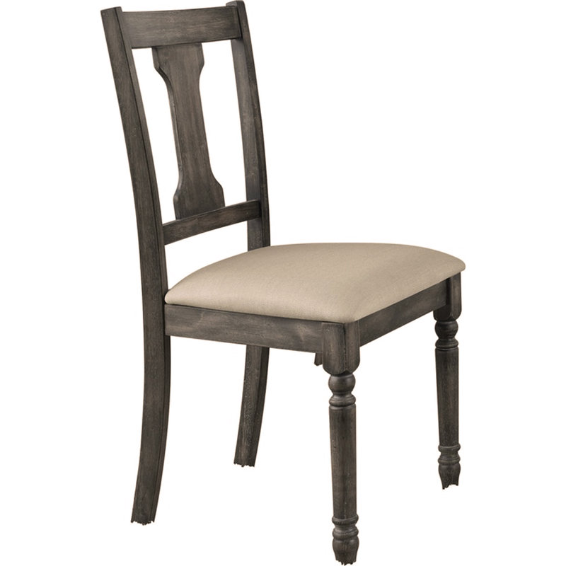 Ensemble de 2 chaises d'appoint en lin brun clair et gris patiné Wallace