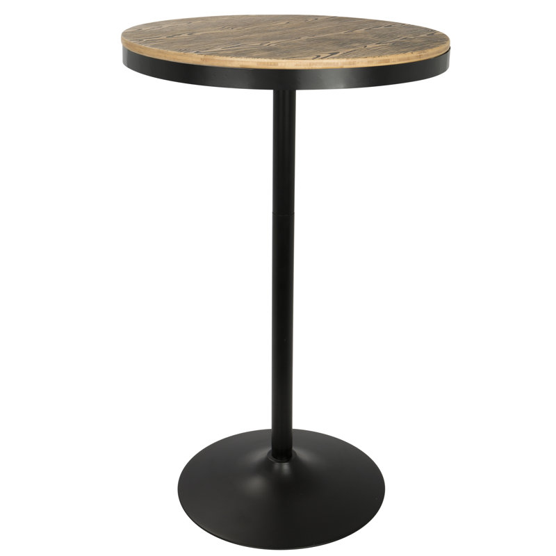 Table de salle à manger à piédestal en bois massif de 27 po Chambord, Noir