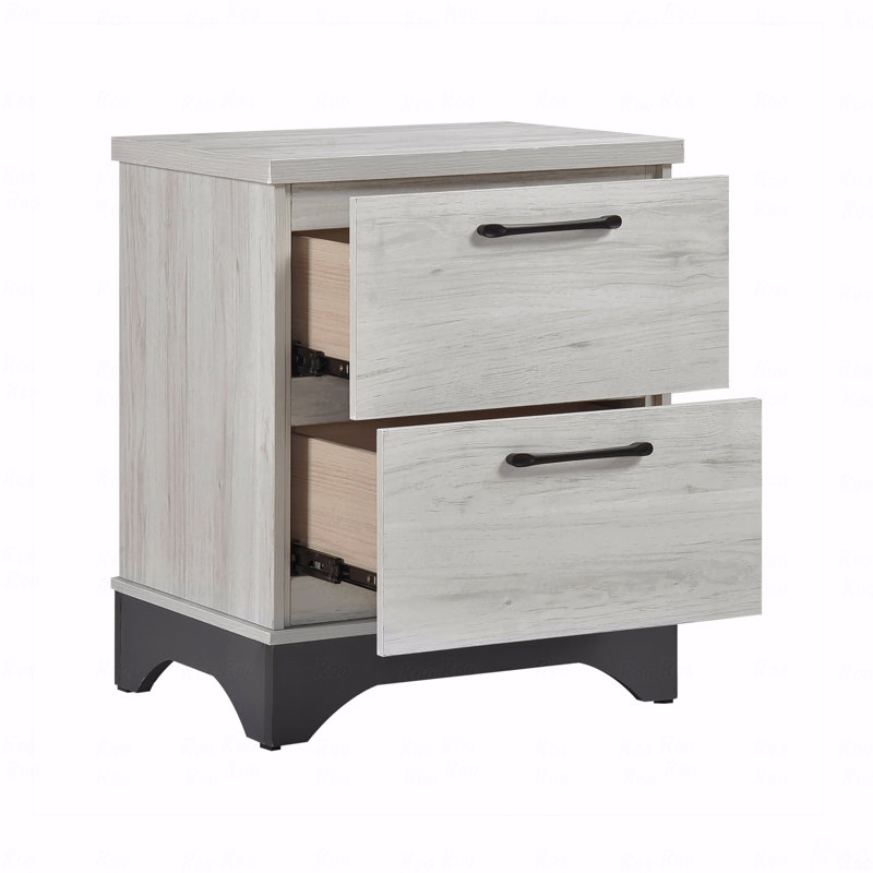 2-Drawer Bedroom Nightstand, Bedroom Furniture 1Pc