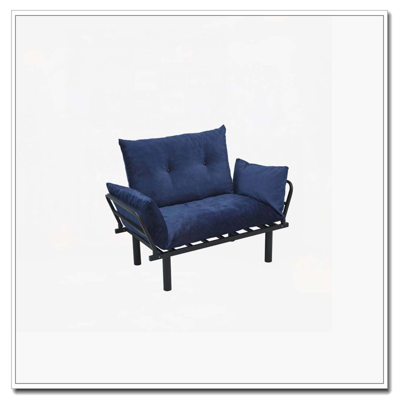 Blue Futon Loveseat(Metal Main Material), Blue
