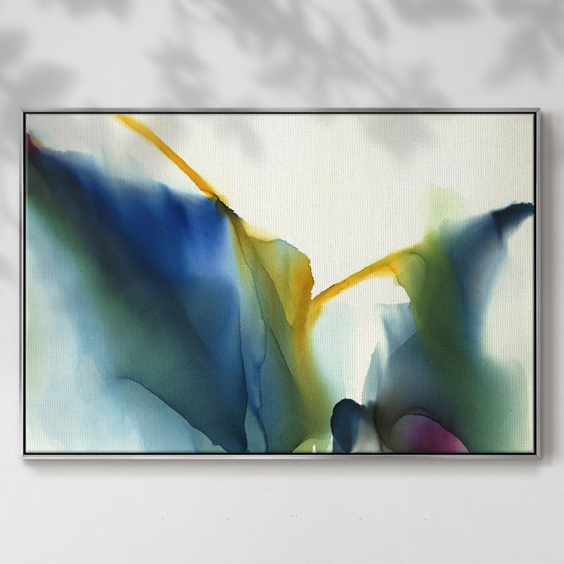 Impression sur toile encadrée, Toile argentée avec cadre flottant, H 17 po x l 25 po x P 2 po
