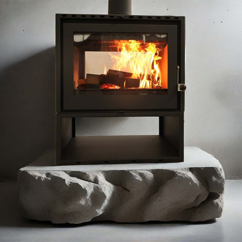 Metal fireplace, wood fire heating fireplace