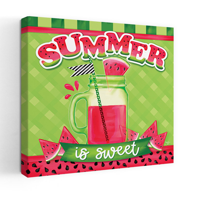 «Summer Is Sweet», art contemporain estival, 18" H x 18" W