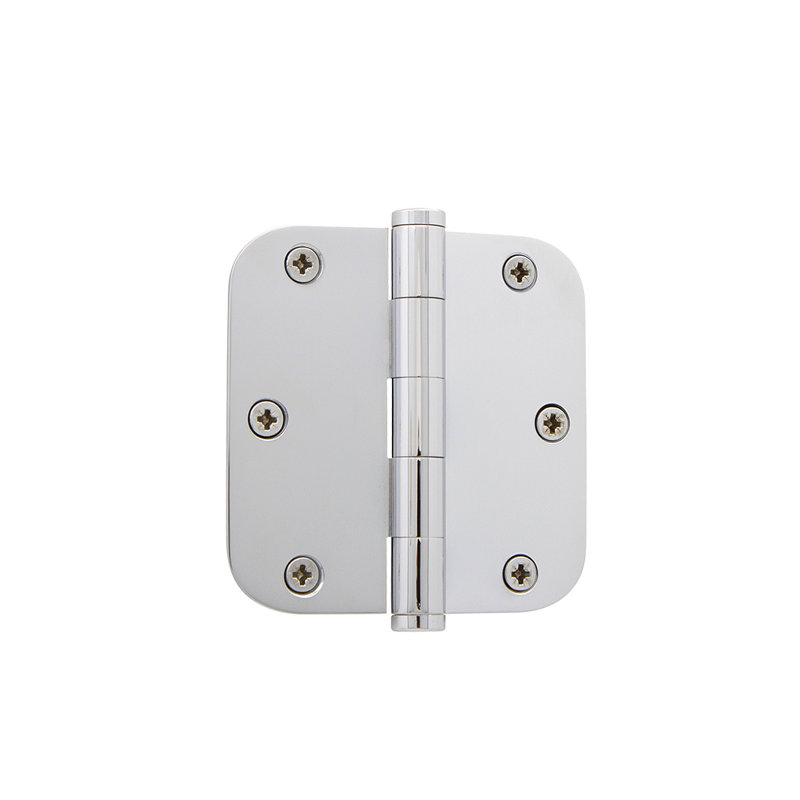 Charnière résidentielle 3,5 "avec bout arrondi 5/8", Chrome brillant