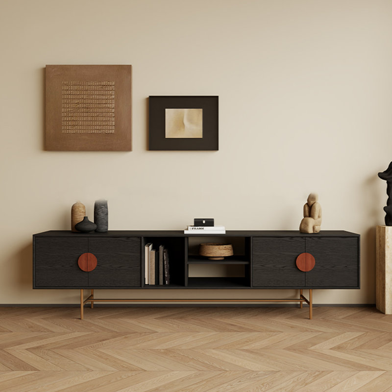Meuble télé en bois Home Simplicity, H 19,68 po x L 82,67 po x l 15,75 po, Noir