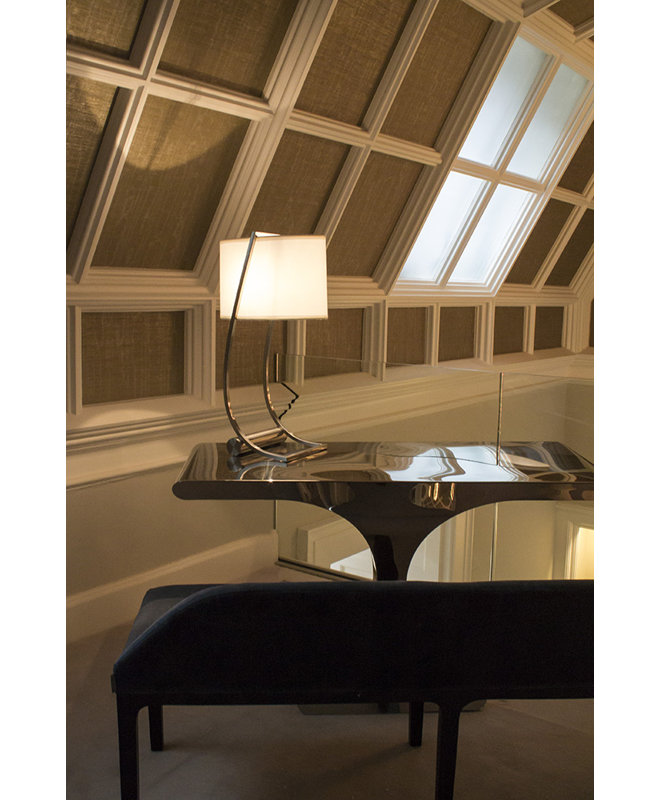 Mccarroll Metal Table Lamp, Brushed Steel