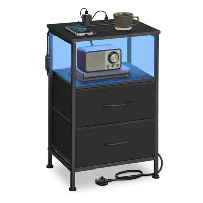 39.6cm W Steel Bedside Table