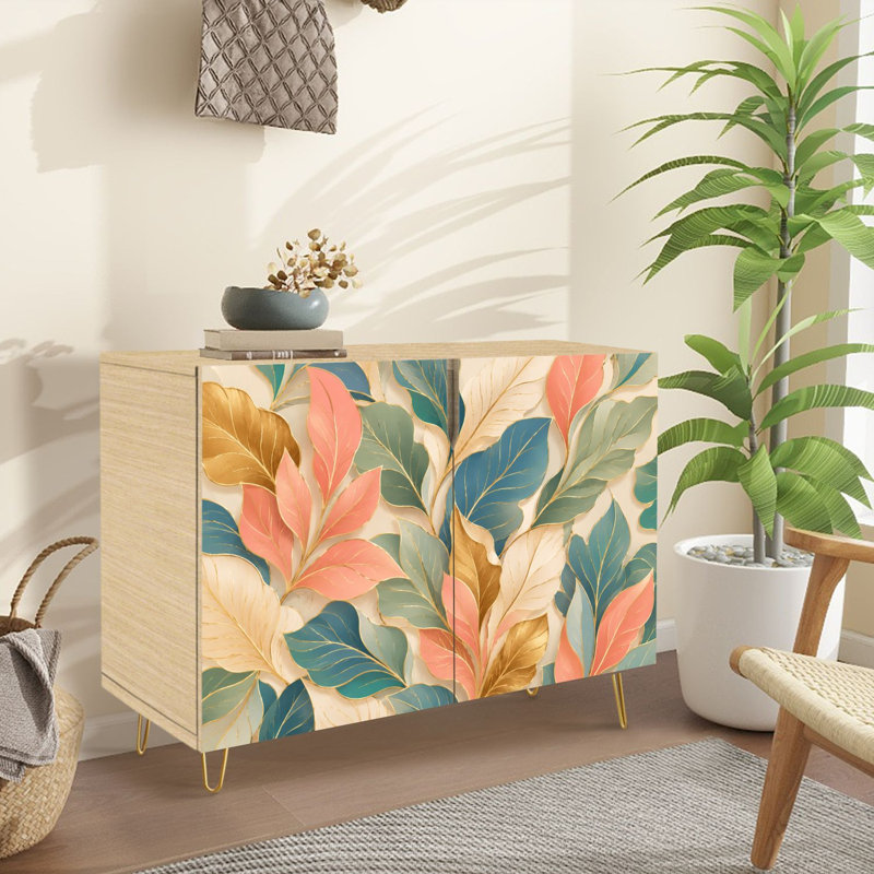 Buffet Buffet avec rangement Elegant Tropical Leaf