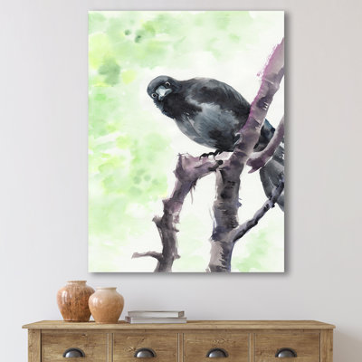 " Curious Crow on a Branch " Painting