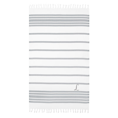 Serviette de plage 100% coton à chevrons