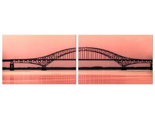 2-tlg. Leinwandbild-Set Die Fire Island Inlet Bridge