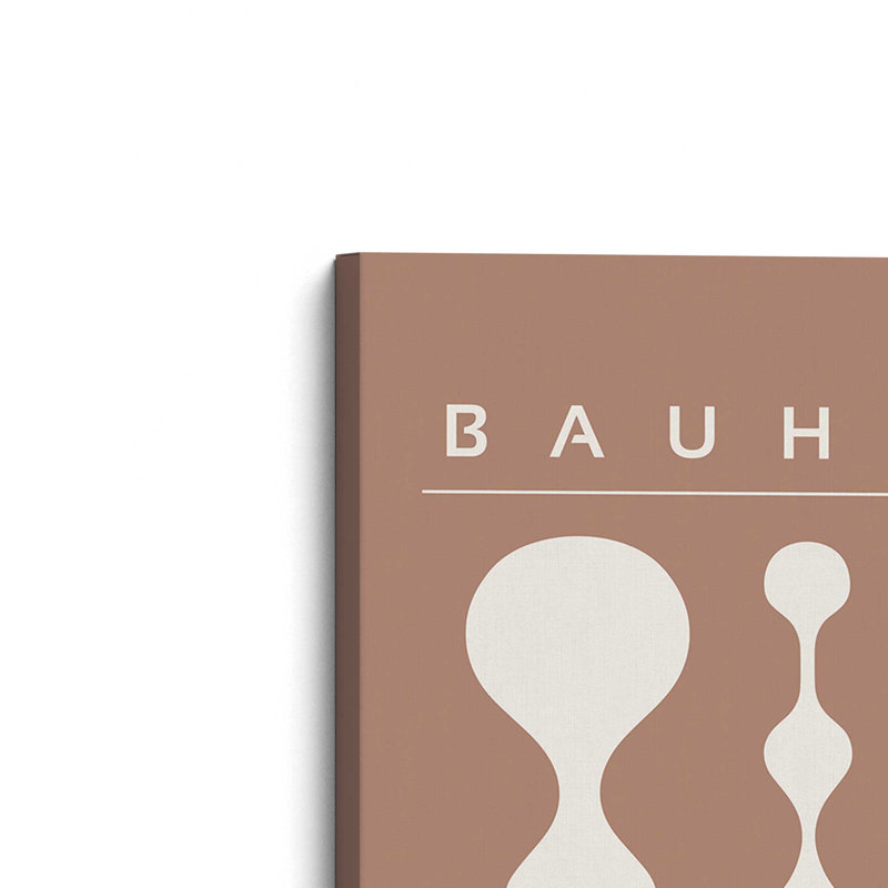 «Midnight Retro Bauhaus», reproduction sur toile encadrée, H 36,75 po x l 24,75 po, Taupe chaleureux, Toile tendue
