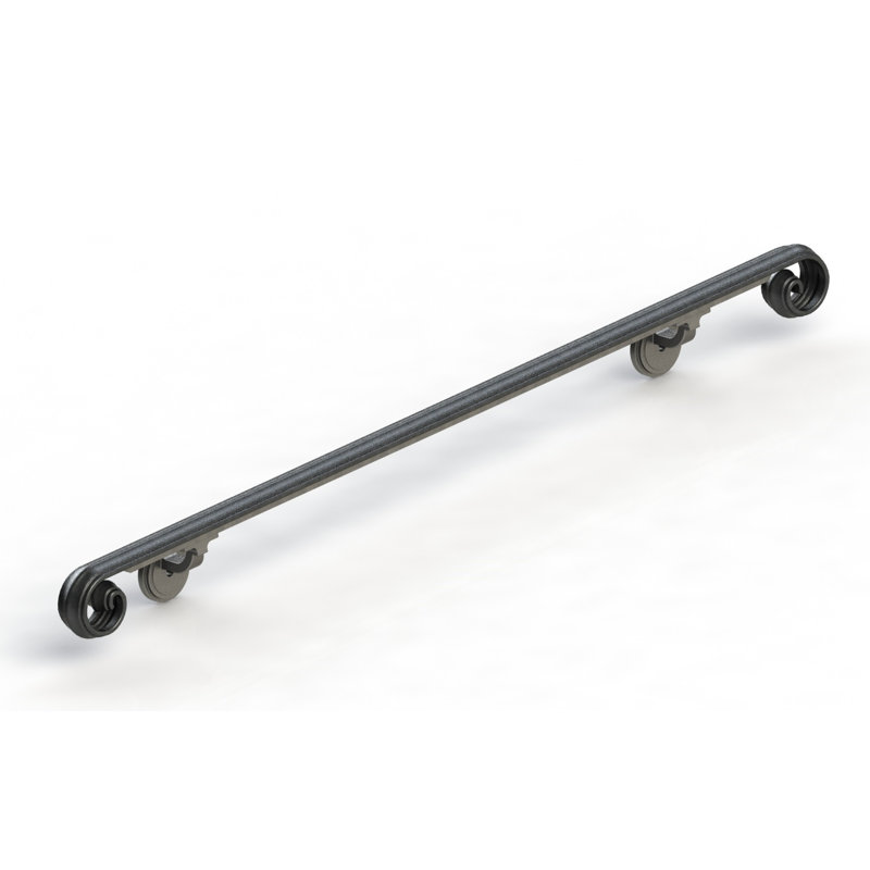 Scroll Wrought Iron Handrail, 36" H