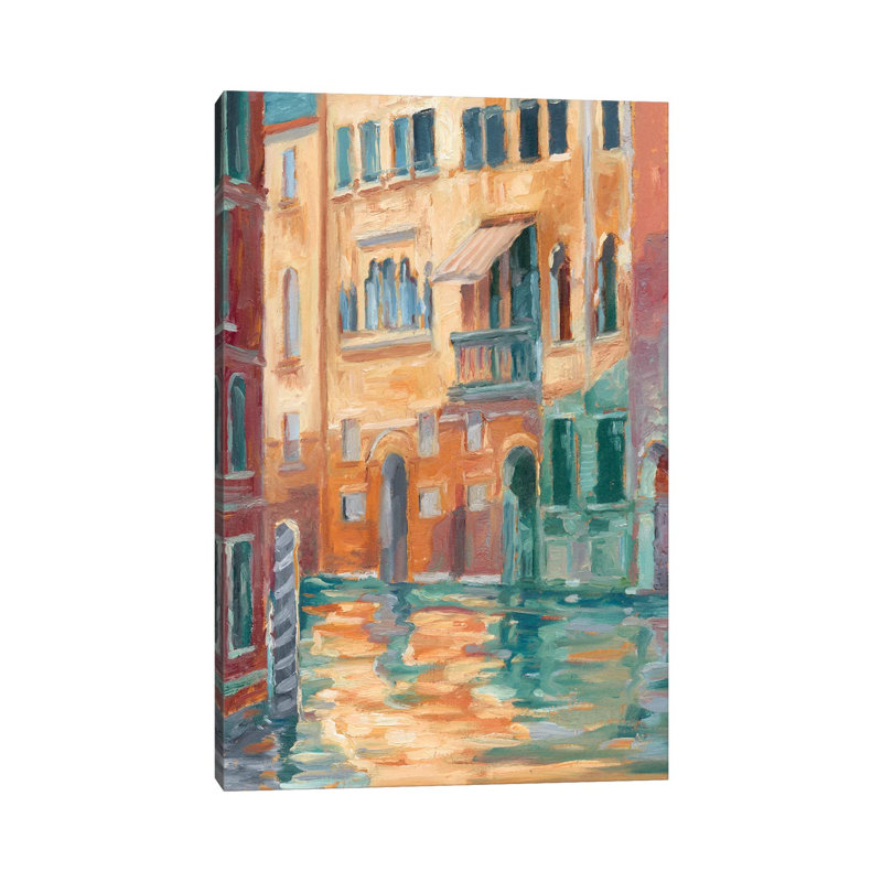 Sunset on the canal II par Ethan Harper, reproduction d’art, H 40 po x l 26 po x P 1,5 po, Toile tendue, Pas de tapis