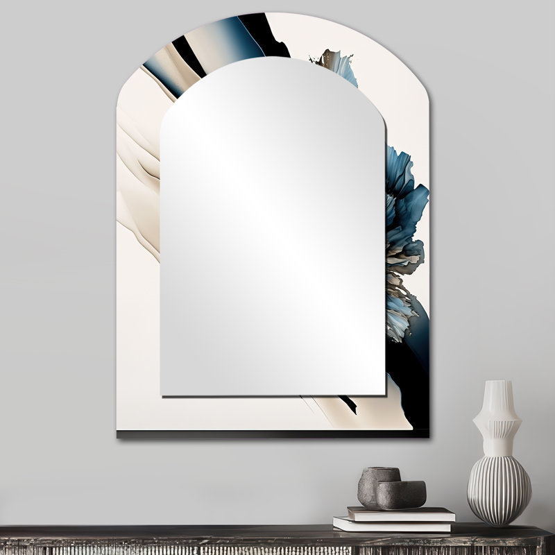 Art mural en métal imprimé hyperréaliste pivoines II - pivoines asymétrique unique, miroir arqué moderne, 34 po x 25 po
