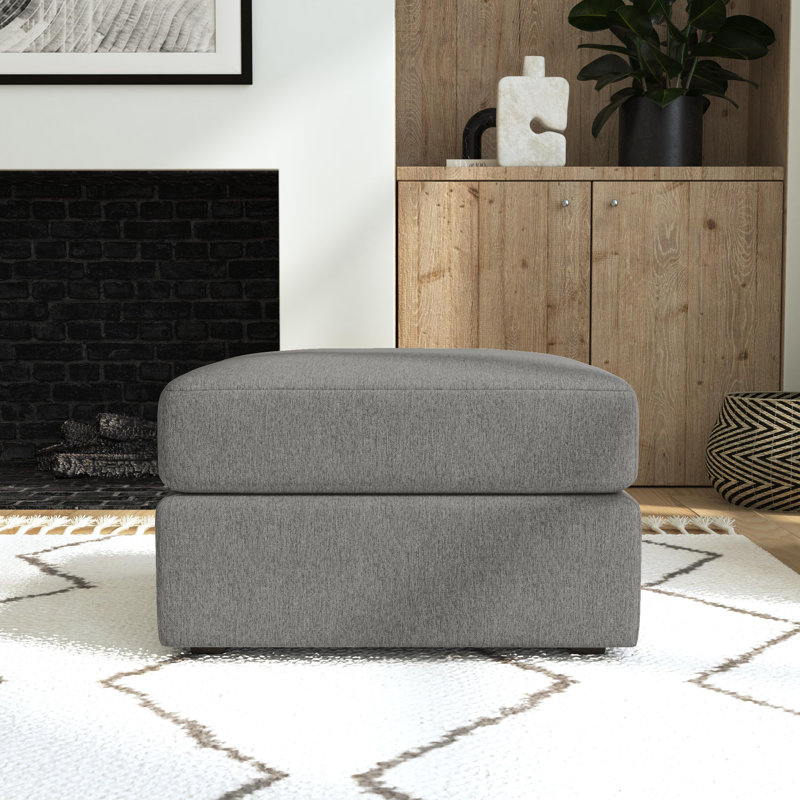 Repose-pieds rembourré Flex, Mélange de polyester gris foncé