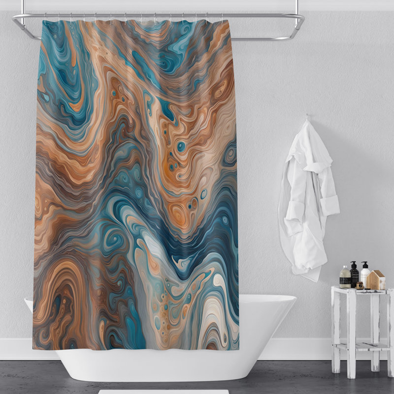 Rideau de douche avec tapis de bain SH01238, H 83 po x l 70 po