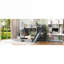 Platform Bunk Bed Twin Over Twin Castle Style With Slide, 2 Drawers 3 Shelves, Solid Wood, Classic Grey