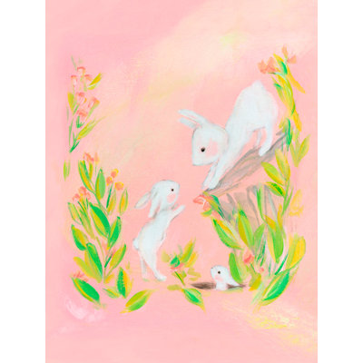 «Abert Bunny Family» par Allyn Howard, art mural sur toile tendue