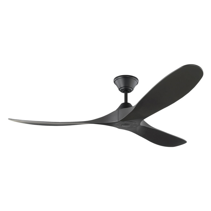 Outdoor Downrod Ceiling Fan, Midnight Black, 52"