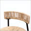 Tabouret de bar en corde de papier tissé à la main - structure en métal noir avec siège miel