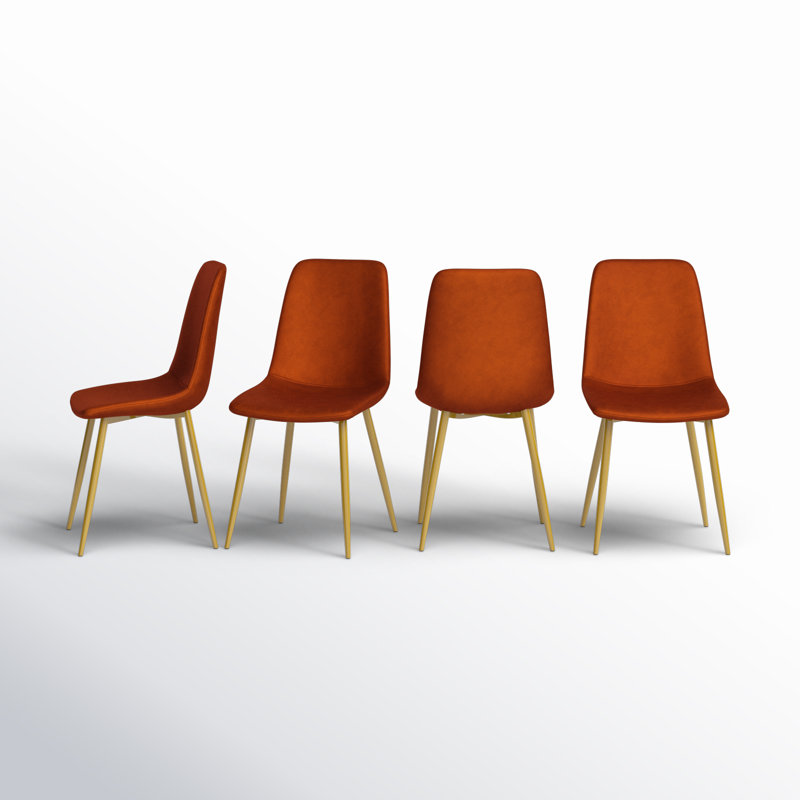 Chaise d'appoint en velours Heffron, Terra doré