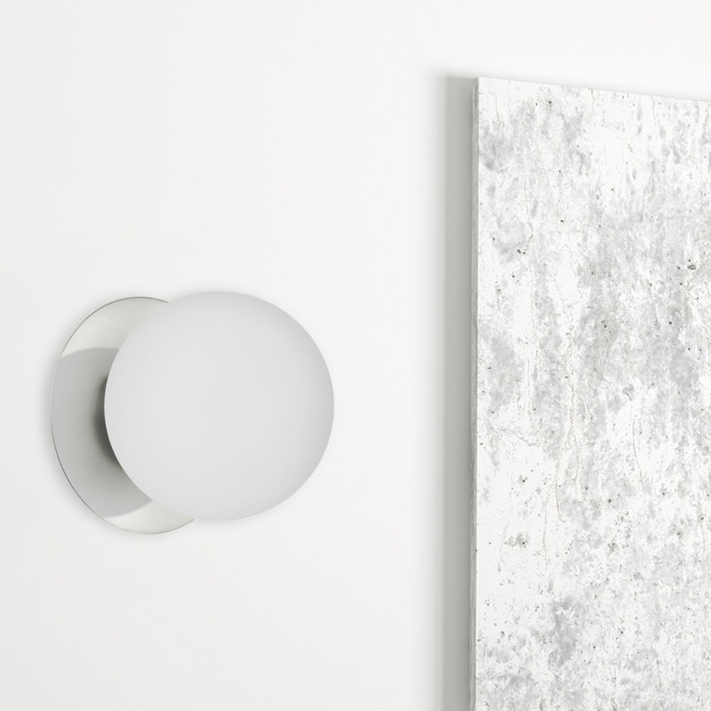 Applique murale encastrée 1 lumière à intensité variable Bronwood, Blanc, Chrome poli, 6" H x 6" L x 6" W