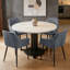 Suede Upholstered Dining Armchair with Diamond Grid-1387394808