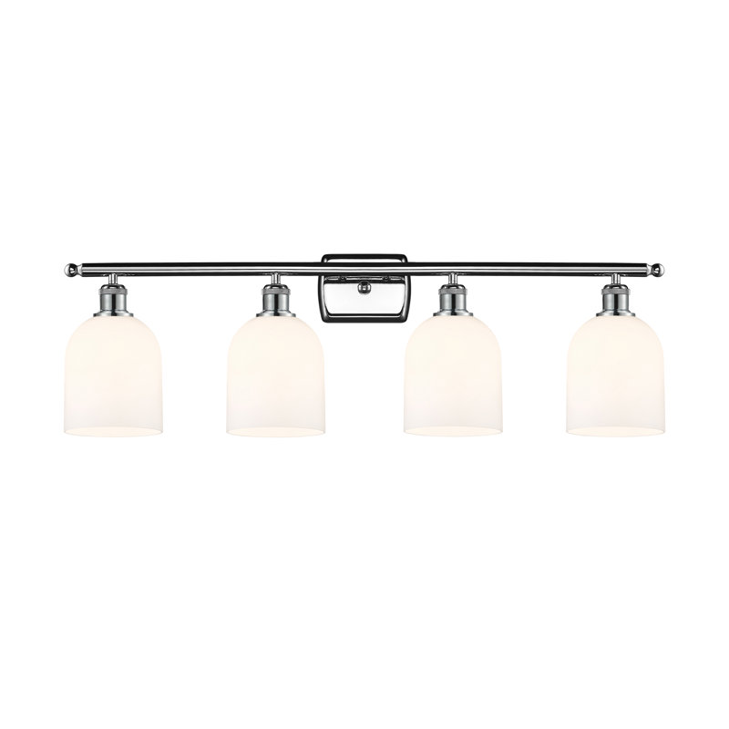 Anacaren 4 - Light Dimmable Vanity Light, Polished Chrome, Gloss White