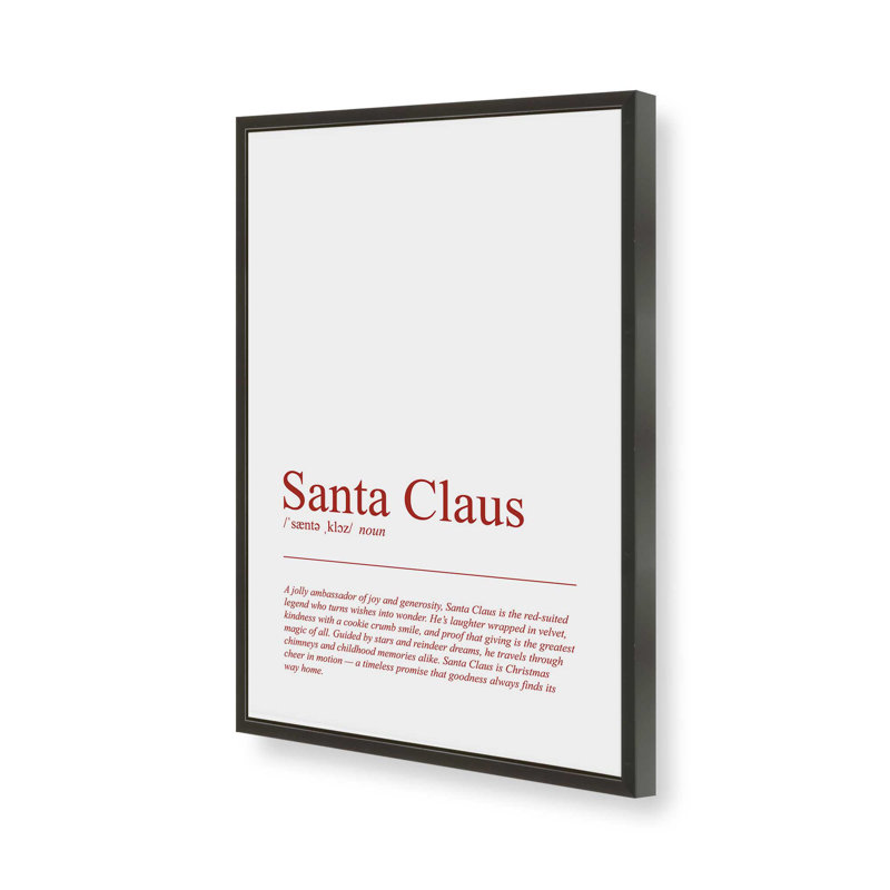 «Simply Santa», reproduction d'art, 8 po x 10 po, Noir satiné