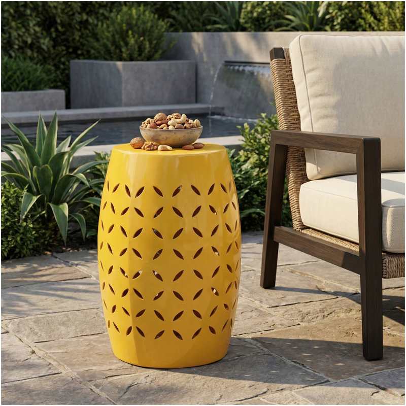 Table de bout en fer 12 po, Yellow