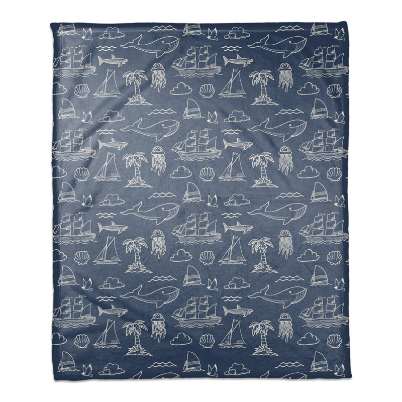 Hand Woven Throw Blanket, Navy