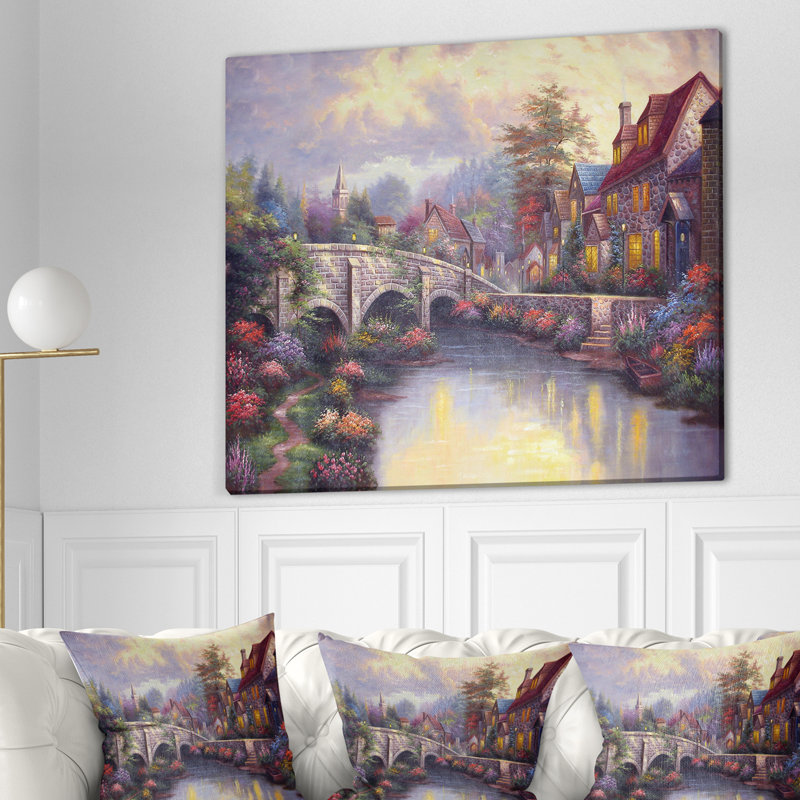 «Village in Paradise», reproduction sur toile tendue, H 30 po x l 40 po x P 1,5 po