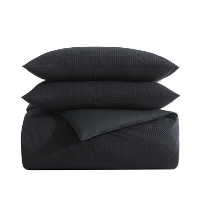 Vera Wang Waffle Pique Cotton Duvet Cover Set