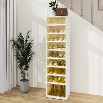 18 paires (plus de bottes) Boîte de rangement en plastique pour chaussures facile à assembler