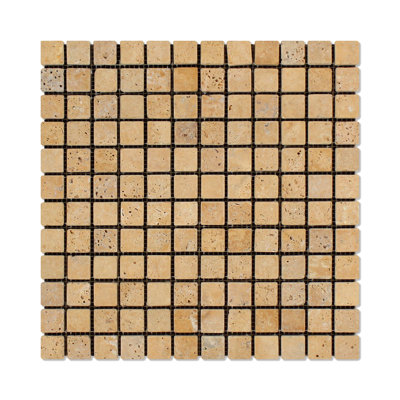 Sienna Travertine Grid Mosaic Wall & Floor Tile