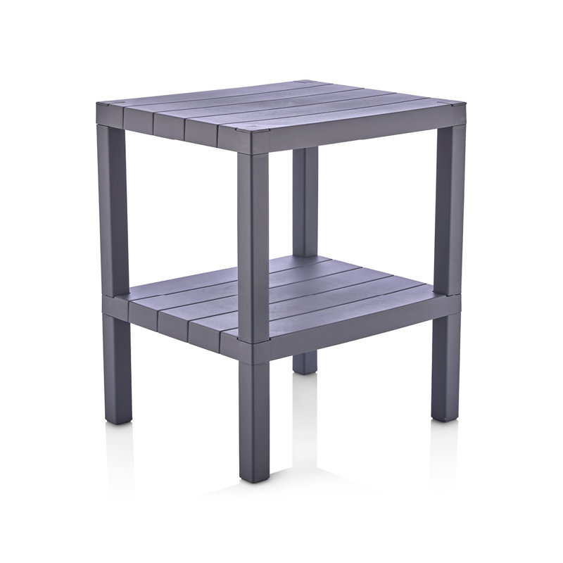 Plastic Modular Shelf Unit 2 Tiers, Grey, 17.71" H x 12.99" W x 15.15" D