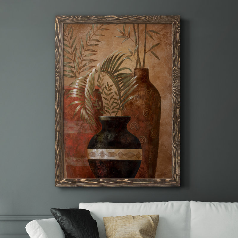 Exotic Holiday II - peinture sur toile encadrée, H 31,5 po x l 23,5 po x P 1,5 po, Encadré de bois de noyer