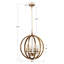 Lustre sphérique 6 lumières 20 pouces