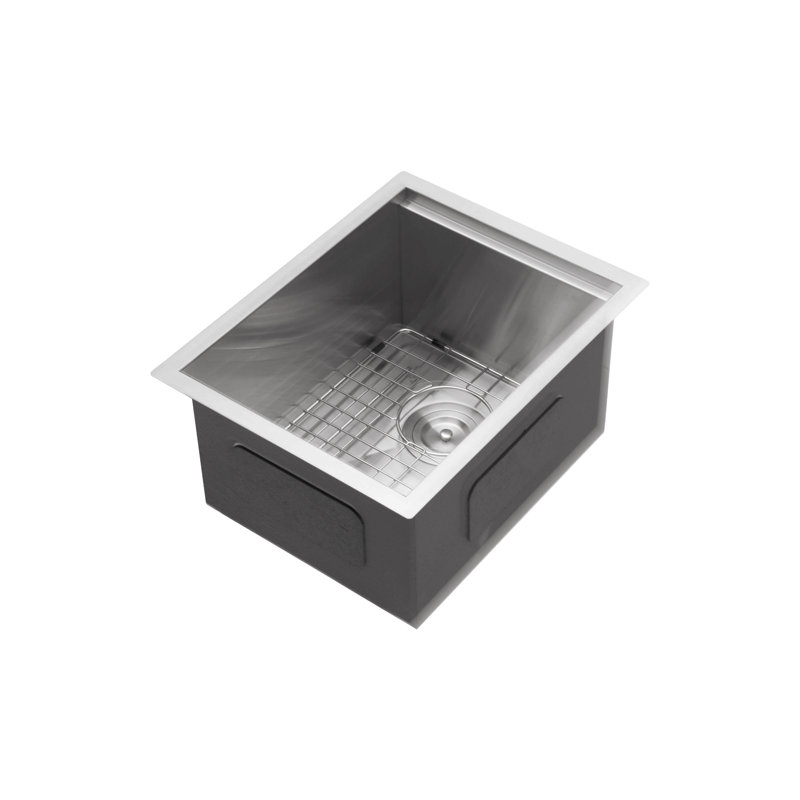 Évier de cuisine encastrable 15 po - évier de cuisine 15 * 19 * 10 po à cuve simple encastrable en acier inoxydable calibre 16
