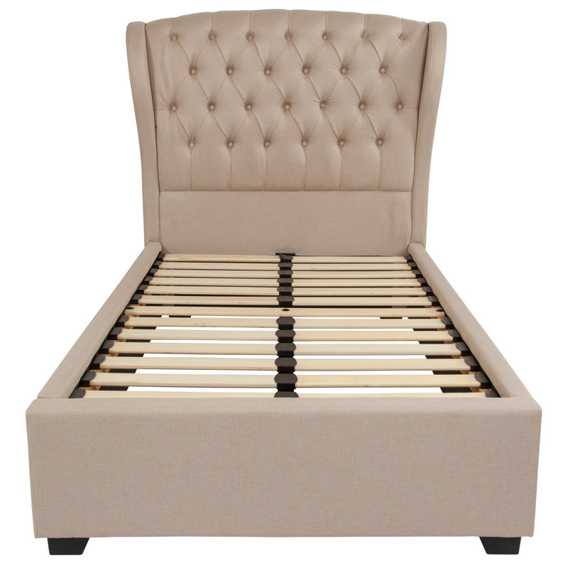 Lit plateforme Amann, Beige, Simple